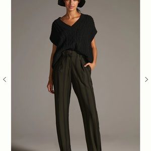 Elegant Black Striped Women's Pants